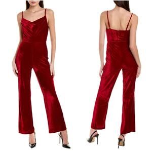 Laundry by Shelli Segal Womens Red Velvet Straight Leg Jumpsuit. Size 10. NWOT